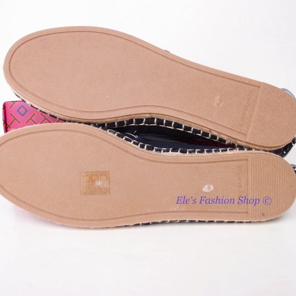 NIB Tory Burch Ribbon Woven Espadrille Flat NAVY US 7 7.5 8 8.5 9 AUTHENTTIC - Picture 15 of 16